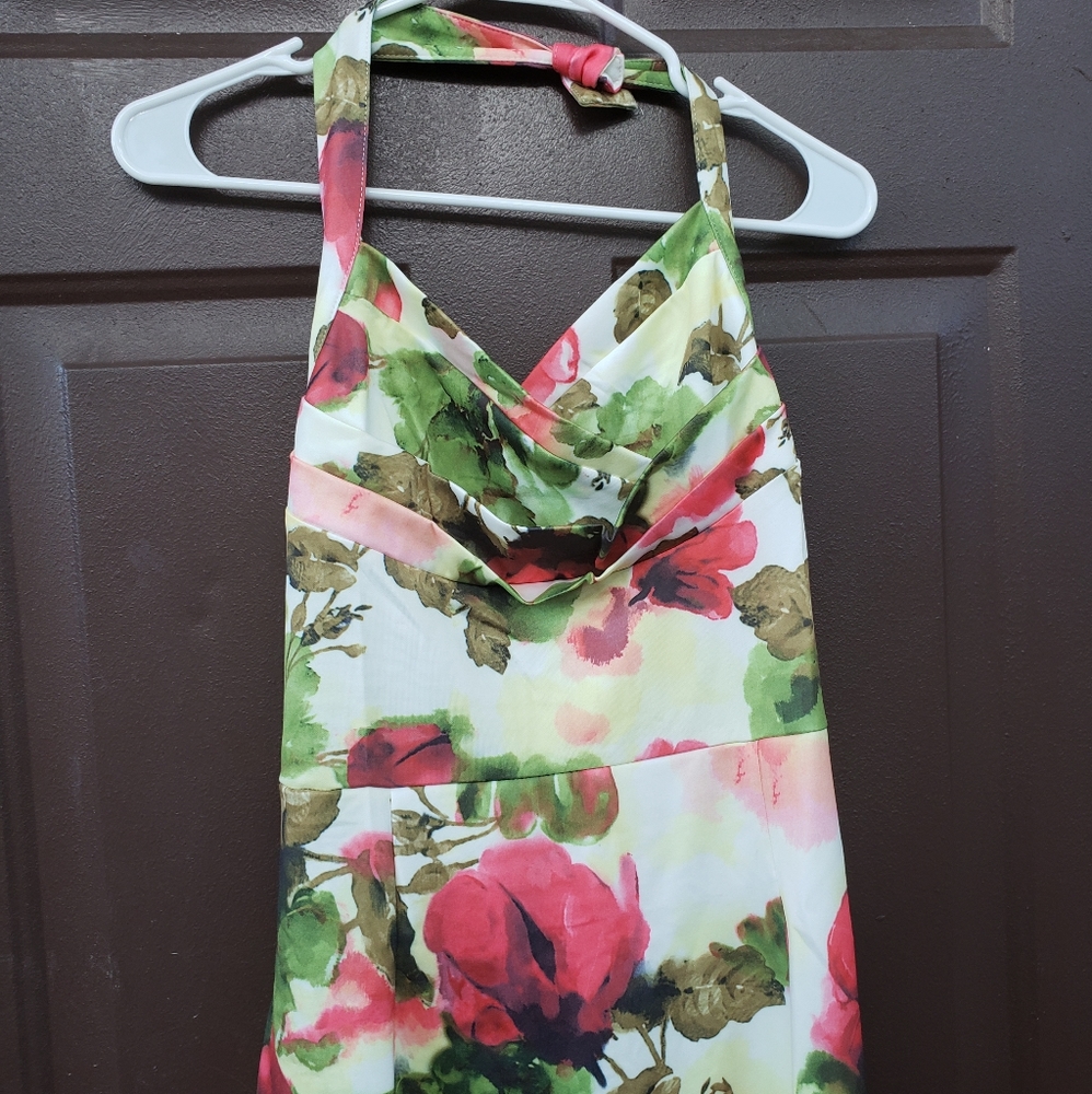 stretch fabric floral  dress
